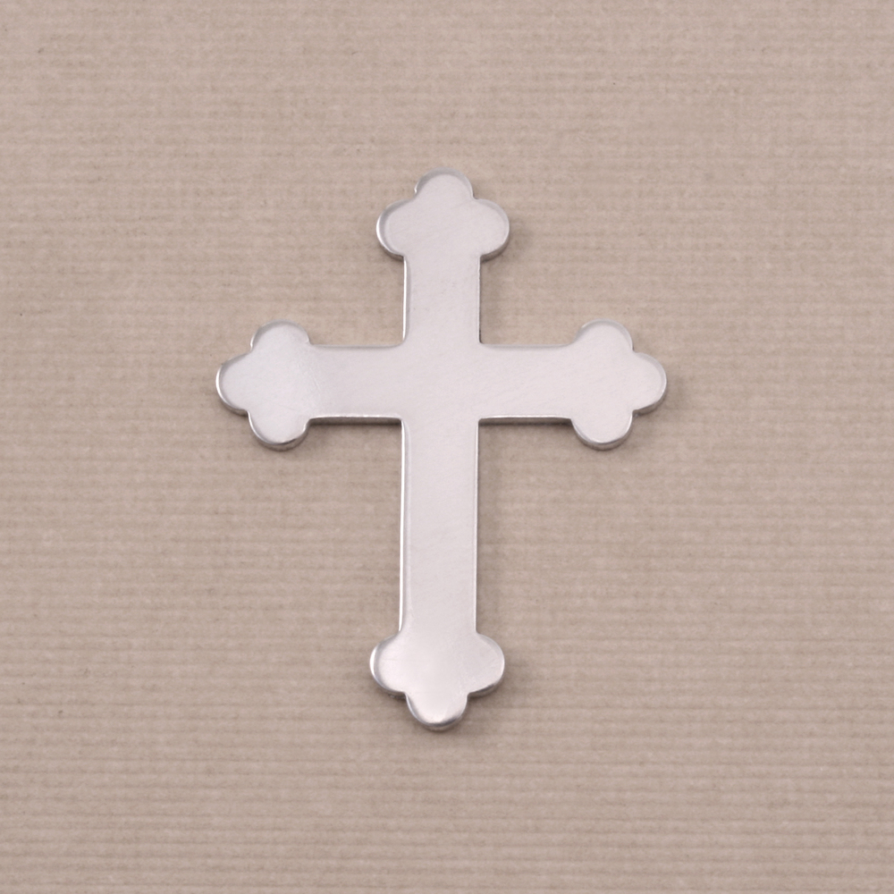 Metal Stamping Blanks Aluminum Fancy Cross, 30mm (1.18") x 23.5mm (.92"), 18g, Pack of 5